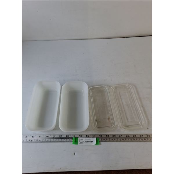 (2) Fire King Baking Dishes with Lids