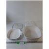 Image 1 : (2) Corning Ware Casserole Dishes with (2) Pyrex Lids