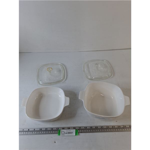 (2) Corning Ware Casserole Dishes with Lids