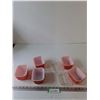 Image 1 : (5) Red Pyrex Refrigerator Dishes, (2) Lids