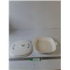 Image 1 : Corning Ware Casserole Dish, White with Blue Floral Accents