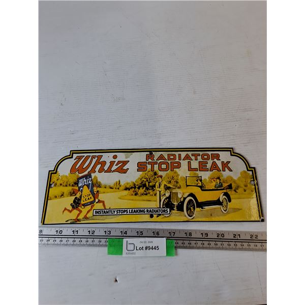 Whiz Radiator Stop Leak Metal Sign