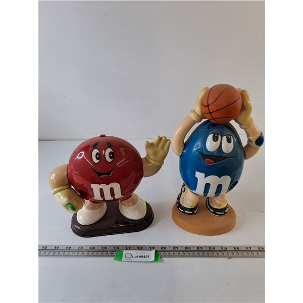 Classic Red M&M and Basketball Blue M&M Dispensers