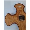 Image 6 : Christian Religious Clock with Wooden Cross Body and Religious Iconography Untested As-Is