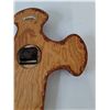 Image 7 : Christian Religious Clock with Wooden Cross Body and Religious Iconography Untested As-Is