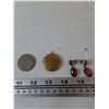 Image 2 : Pair of Earrings, Metal Locket with "More Than My Own Life" French Inscription, Australian 50p Coin