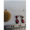 Image 4 : Pair of Earrings, Metal Locket with "More Than My Own Life" French Inscription, Australian 50p Coin