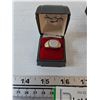 Image 2 : Size 10 Metal Ring with Mother of Pearl Stone in Garnet Topping Box, with Peoples Box