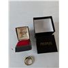Image 6 : Size 10 Metal Ring with Mother of Pearl Stone in Garnet Topping Box, with Peoples Box