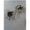 Image 6 : Small Jeffrey Watch Untested, (2) Globe Earrings, (1) Charm Wristband, Circular Jeweled Bauble