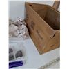 Image 6 : (2) Purple Artifical Feathers, (9) Tea Bags, Tea Tin Container and Wooden Box