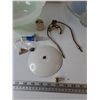 Image 9 : (2) Glass Hanging Light Covers, Mounting Supplies and Box
