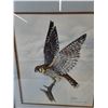 Image 3 : Painting Print "Approaching Storm" of Sparrow Hawk by Paulette Sapergia 21 1/4" x 25 1/4"