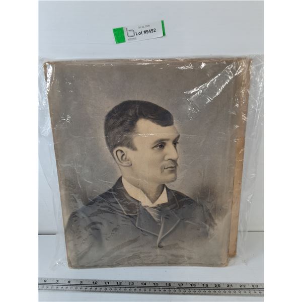 (2) Photos of Man and Woman! Late 19th/Early 20th Century, 14  x 17  As-Is
