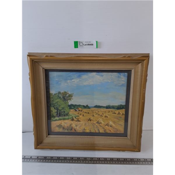 Framed Painting Titled  Harvest Fields in Saskatchewan Park Lands  17  x 15 