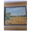 Image 2 : Framed Painting Titled "Harvest Fields in Saskatchewan Park Lands" 17" x 15"