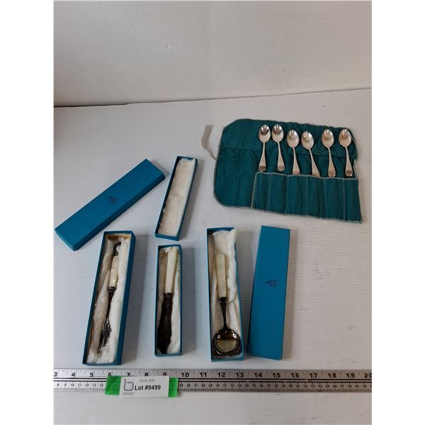 (3) Birks Utensils, Spoon, Knife, Fork, (6) Birks Spoons