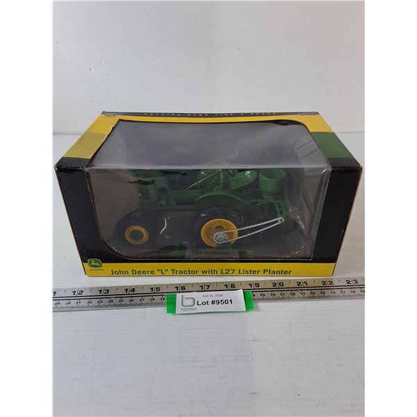 John Deere L Tractor with L27 Lister Planter Scale Model Casted 1:16 Scale Replica