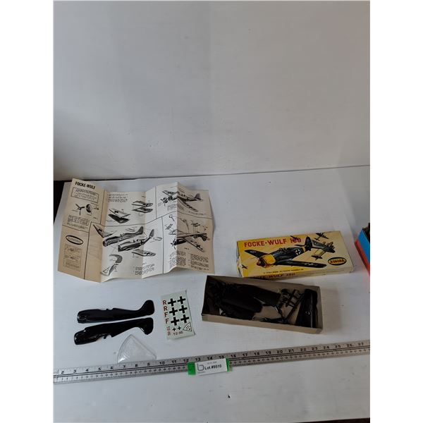 Focke-Wulf 190 War Plane Scale Model with Instructions, Stickers As-Is