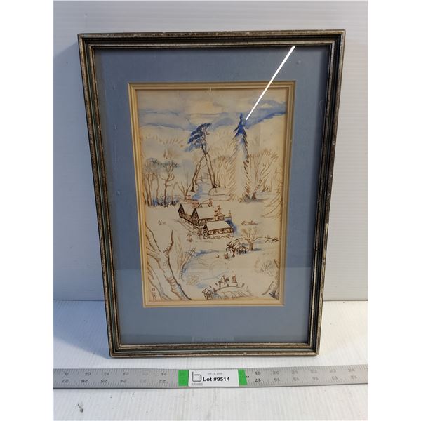 Framed Vintage Landscape Artwork-12 x16.5 