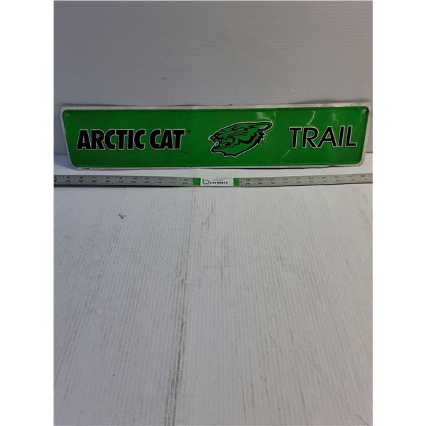 One-Sided  Arctic Cat Trail Tin Sign