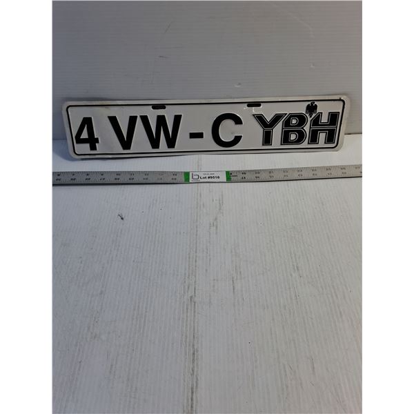 (1) German License Plate with German Eagle Emblem