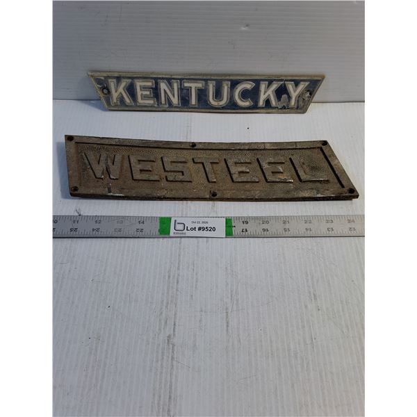  Kentucky  Metal Emblem Plaque,Embossed Metal Logo Plate from  Westeel 