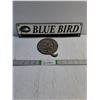 Image 1 : Metal "BlueBird" Bus Line Emblem,Cast Metal Plate from Qualheim Inc. Wisconsin