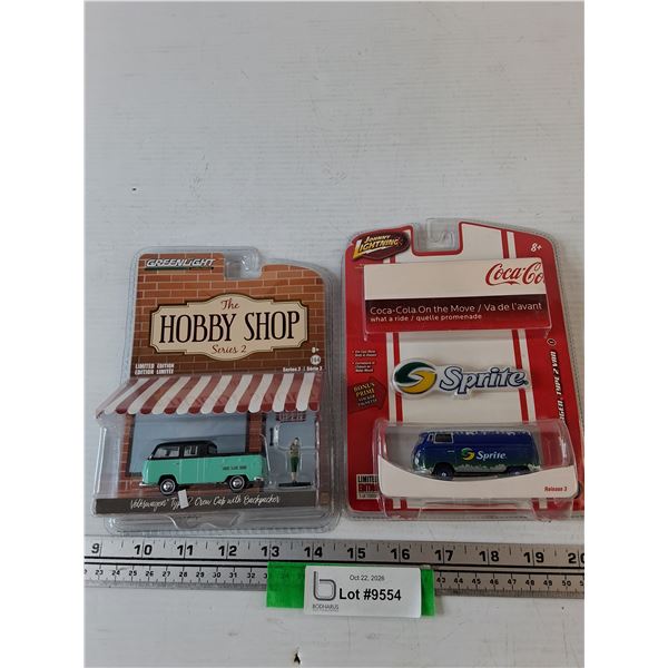 Hobby Ship Series 2 Volkswagon 1:64 Model, Johnny Lightning Coca-Cola Sprite Van Limited Editions