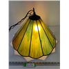 Image 1 : Hanging Ceiling Light Lamp Tested Works As-Is (some cracks-as shown)