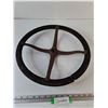 Image 1 : Early 20th Century Steering Wheel With Large Crack As-Is
