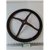 Image 4 : Early 20th Century Steering Wheel With Large Crack As-Is