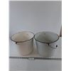 Image 1 : (2) Metal Enamel Buckets As-Is