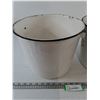 Image 2 : (2) Metal Enamel Buckets As-Is