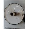Image 2 : (2) Vintage Industrial Metal Enamel Saucer Lamp Light Fixtures Untested As-Is