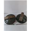 Image 4 : (2) Vintage Industrial Metal Enamel Saucer Lamp Light Fixtures Untested As-Is