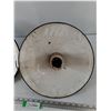 Image 3 : (2) Vintage Industrial Metal Enamel Saucer Lamp Light Fixtures Untested As-Is