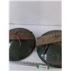 Image 4 : (2) Vintage Industrial Metal Enamel Saucer Lamp Light Fixtures Untested As-Is