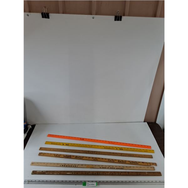 (6) Wooden Metre Stick Yardsticks up to 36  Metal Stick Not Included, Pickup Preferred
