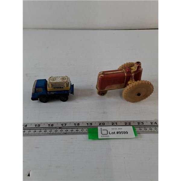 Tonka Septic Truck and Disney Mickey's Tractor with Headless Mickey Mouse As-Is
