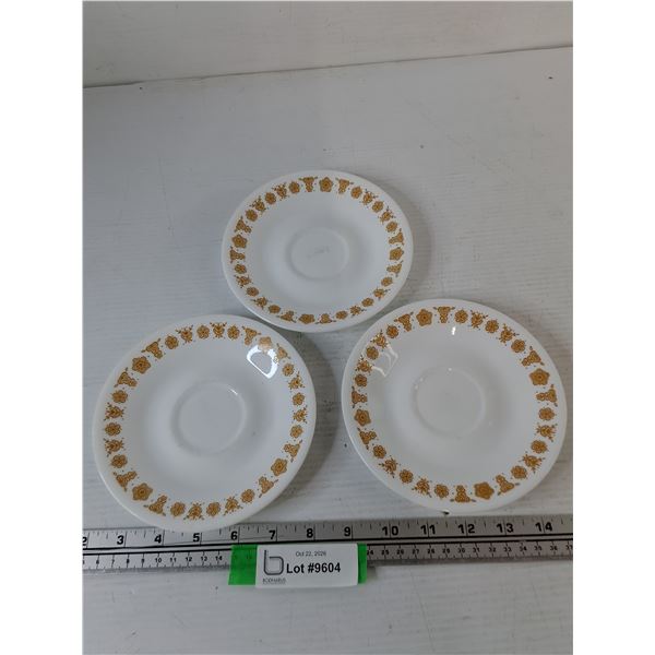 (3) Corning Corelle Saucers