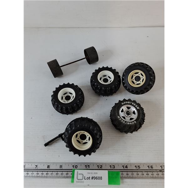 (7) Assorted Plastic Toy Tires As-Is
