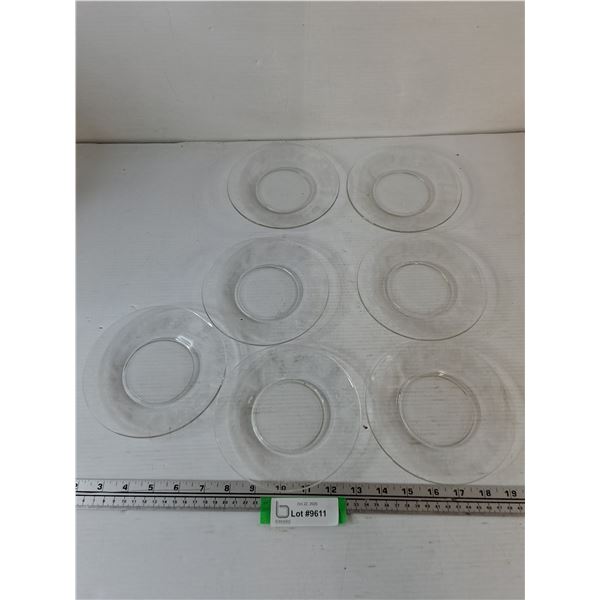 (7) Glass Dessert Plates