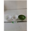 Image 1 : (3) Bowls, (2) Glass (1) Plastic, Fire King, Glasbake, Prolon