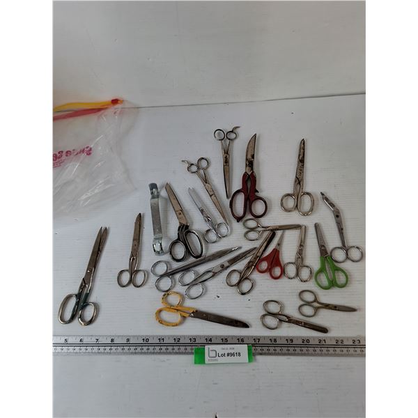 (10+) Assorted Shears & Scissors, (1) Cornering Tool All As-Is