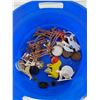 Image 5 : Assorted Plastic Farming/Ranching Animals and Props, Porcelain Horse Sculpture, (4) Small Wheels