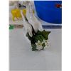 Image 7 : Assorted Plastic Farming/Ranching Animals and Props, Porcelain Horse Sculpture, (4) Small Wheels