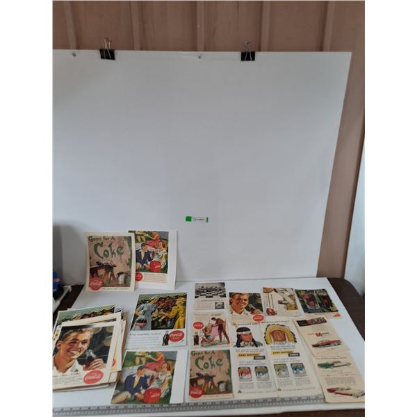 Assorted Printed/Photocopies and Real Coca-Cola Paper Advertisements All As-Is