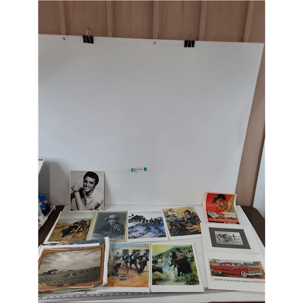 Assorted Printed/Photocopied Western Artwork, Elvis, Roy Rogers & Dale Evans Ads