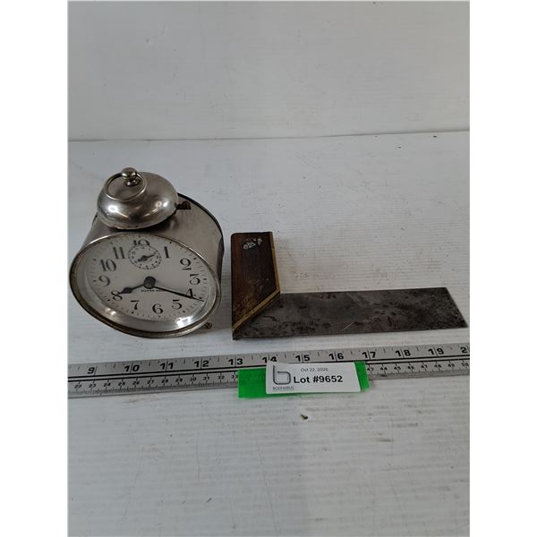 Analog Alarm Clock and Right Angled Square As-Is